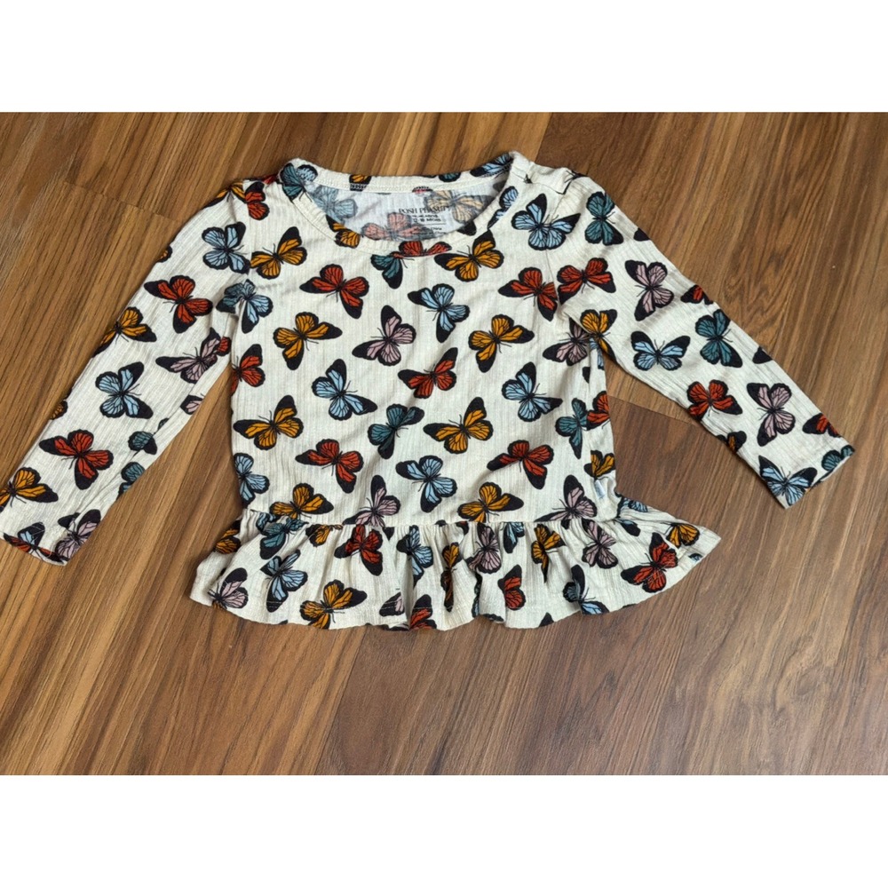 Posh Peanut Baby Girls 12-18 Months Colorful Butterflies Shirt VGC